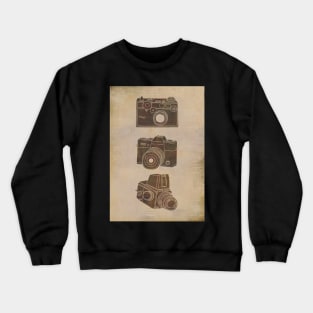 Vintage photographic camera sketches. Crewneck Sweatshirt